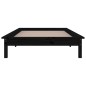 vidaXL Giroletto LED Nero 75x190cm Small Single in Legno Massello vidaXL Giroletto LED Nero 75x190cm Small Single in Legno Massello
