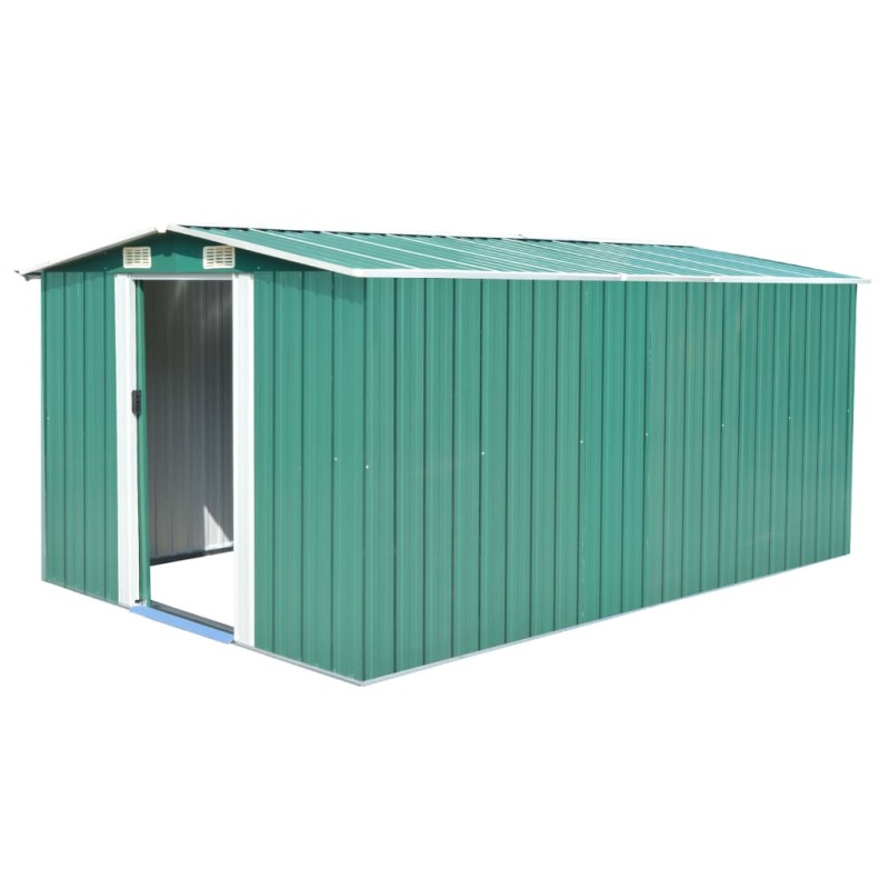 Casetta da Giardino 257x392x181 cm in Metallo Verde Casetta da Giardino 257x392x181 cm in Metallo Verde