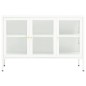 Credenza Bianca 105x35x70 cm in Acciaio e Vetro Credenza Bianca 105x35x70 cm in Acciaio e Vetro