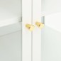 Credenza Bianca 105x35x70 cm in Acciaio e Vetro Credenza Bianca 105x35x70 cm in Acciaio e Vetro