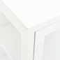 Credenza Bianca 105x35x70 cm in Acciaio e Vetro Credenza Bianca 105x35x70 cm in Acciaio e Vetro