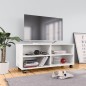 Mobile TV con Ruote Bianco 90x35x35 cm in Legno Multistrato Mobile TV con Ruote Bianco 90x35x35 cm in Legno Multistrato