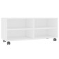 Mobile TV con Ruote Bianco 90x35x35 cm in Legno Multistrato Mobile TV con Ruote Bianco 90x35x35 cm in Legno Multistrato