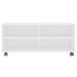 Mobile TV con Ruote Bianco 90x35x35 cm in Legno Multistrato Mobile TV con Ruote Bianco 90x35x35 cm in Legno Multistrato
