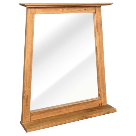 Specchio da Bagno in Legno Massello di Pino 70x12x79 cm