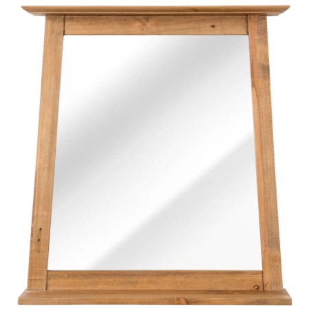 Specchio da Bagno in Legno Massello di Pino 70x12x79 cm