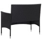 Set Divani da Giardino 4 pz con Cuscini in Polyrattan Nero Set Divani da Giardino 4 pz con Cuscini in Polyrattan Nero