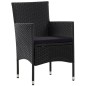Set Divani da Giardino 4 pz con Cuscini in Polyrattan Nero Set Divani da Giardino 4 pz con Cuscini in Polyrattan Nero