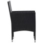 Set Divani da Giardino 4 pz con Cuscini in Polyrattan Nero Set Divani da Giardino 4 pz con Cuscini in Polyrattan Nero