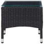 Set Divani da Giardino 4 pz con Cuscini in Polyrattan Nero Set Divani da Giardino 4 pz con Cuscini in Polyrattan Nero