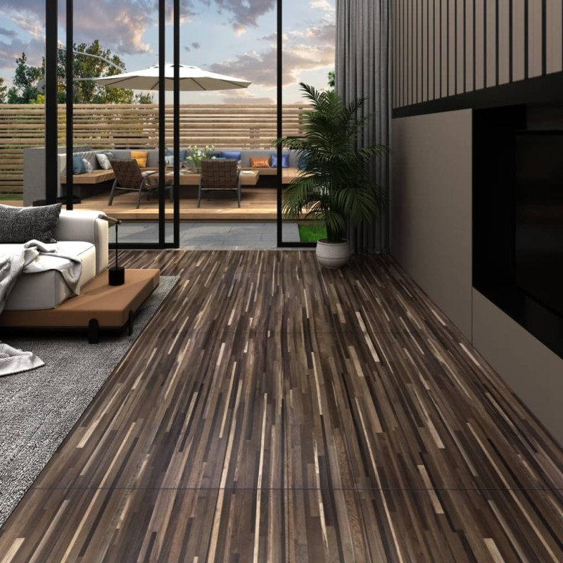 Listoni Autoadesivi in PVC 5,21 m² 2 mm Marrone a Strisce Listoni Autoadesivi in PVC 5,21 m² 2 mm Marrone a Strisce