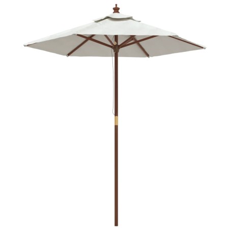 Ombrellone da Giardino con Palo in Legno Sabbia 196x231 cm