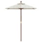 Ombrellone da Giardino con Palo in Legno Sabbia 196x231 cm Ombrellone da Giardino con Palo in Legno Sabbia 196x231 cm