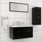 Set Mobili da Bagno Nero in Truciolato Set Mobili da Bagno Nero in Truciolato