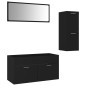 Set Mobili da Bagno Nero in Truciolato Set Mobili da Bagno Nero in Truciolato
