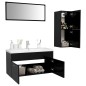 Set Mobili da Bagno Nero in Truciolato Set Mobili da Bagno Nero in Truciolato