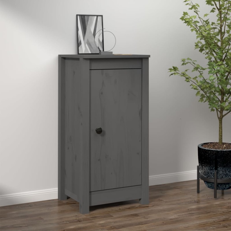 Credenza Grigia 40x35x80 cm in Legno Massello di Pino Credenza Grigia 40x35x80 cm in Legno Massello di Pino