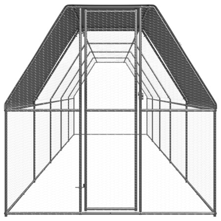 Gabbia per Polli da Esterno 2x10x2 m in Acciaio Zincato