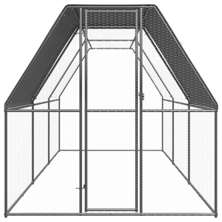 Gabbia per Polli da Esterno 2x6x2 m in Acciaio Zincato
