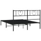 Giroletto con Testiera in Metallo Nero 135x190 cm Giroletto con Testiera in Metallo Nero 135x190 cm