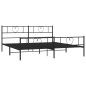 Giroletto con Testiera e Pediera Metallo Nero 200x200 cm