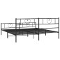Giroletto con Testiera e Pediera Metallo Nero 200x200 cm