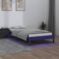 Giroletto con LED Grigio 90x190 cm Single in Legno Massello Giroletto con LED Grigio 90x190 cm Single in Legno Massello