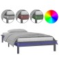 Giroletto LED Grigio 75x190 cm Small Single Legno Massello Giroletto LED Grigio 75x190 cm Small Single Legno Massello