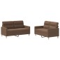 Set di Divani 2 pz con Cuscini Marrone in Tessuto Set di Divani 2 pz con Cuscini Marrone in Tessuto