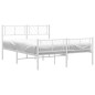 Giroletto con Testiera e Pediera Metallo Bianco 140x190 cm