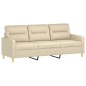 Set di Divani 4 pz con Cuscini Crema in Tessuto Set di Divani 4 pz con Cuscini Crema in Tessuto