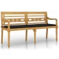 Panchina Batavia con Cuscino Nero 150 cm Legno Massello Teak Panchina Batavia con Cuscino Nero 150 cm Legno Massello Teak