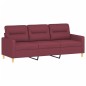 Set di Divani 4 pz con Cuscini Rosso Vino in Tessuto Set di Divani 4 pz con Cuscini Rosso Vino in Tessuto