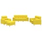 Set di Divani 4 pz con Cuscini Giallo Chiaro in Tessuto Set di Divani 4 pz con Cuscini Giallo Chiaro in Tessuto