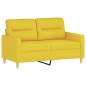 Set di Divani 4 pz con Cuscini Giallo Chiaro in Tessuto Set di Divani 4 pz con Cuscini Giallo Chiaro in Tessuto