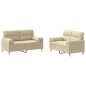 Set Divani 2 pz con Cuscini Crema in Tessuto Set Divani 2 pz con Cuscini Crema in Tessuto