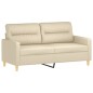 Set Divani 2 pz con Cuscini Crema in Tessuto Set Divani 2 pz con Cuscini Crema in Tessuto