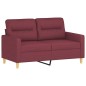Set di Divani 2 pz con Cuscini Rosso Vino in Tessuto Set di Divani 2 pz con Cuscini Rosso Vino in Tessuto