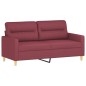 Set di Divani 2 pz con Cuscini Rosso Vino in Tessuto Set di Divani 2 pz con Cuscini Rosso Vino in Tessuto