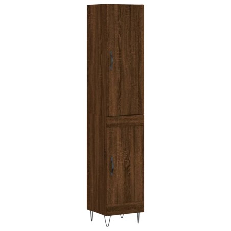 Credenza Rovere Marrone 34,5x34x180 cm in Legno Multistrato