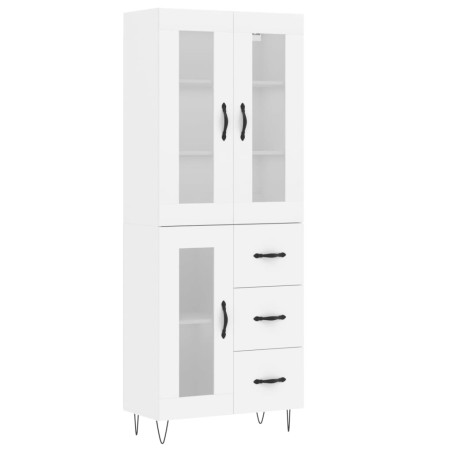 Credenza Bianca 69,5x34x180 cm in Legno Multistrato