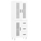 Credenza Bianco Lucido 69,5x34x180 cm in Legno Multistrato Credenza Bianco Lucido 69,5x34x180 cm in Legno Multistrato