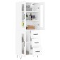 Credenza Bianco Lucido 69,5x34x180 cm in Legno Multistrato Credenza Bianco Lucido 69,5x34x180 cm in Legno Multistrato
