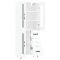 Credenza Bianco Lucido 69,5x34x180 cm in Legno Multistrato Credenza Bianco Lucido 69,5x34x180 cm in Legno Multistrato