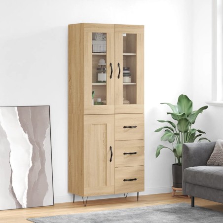 Credenza Rovere Sonoma 69,5x34x180 cm in Legno Multistrato