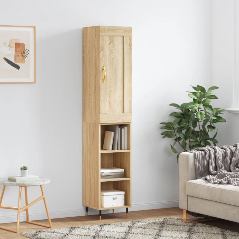 Credenza Rovere Sonoma 34,5x34x180 cm in Legno Multistrato Credenza Rovere Sonoma 34,5x34x180 cm in Legno Multistrato