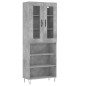 Credenza Grigio Cemento 69,5x34x180 cm in Legno Multistrato Credenza Grigio Cemento 69,5x34x180 cm in Legno Multistrato