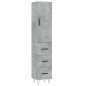 Credenza Grigio Cemento 34,5x34x180 cm in Legno Multistrato Credenza Grigio Cemento 34,5x34x180 cm in Legno Multistrato