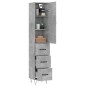 Credenza Grigio Cemento 34,5x34x180 cm in Legno Multistrato Credenza Grigio Cemento 34,5x34x180 cm in Legno Multistrato
