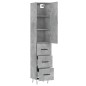 Credenza Grigio Cemento 34,5x34x180 cm in Legno Multistrato Credenza Grigio Cemento 34,5x34x180 cm in Legno Multistrato